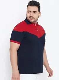 Men Plus Size Colour Blocked Polo T-shirt-thumb1