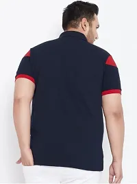 Men Plus Size Colour Blocked Polo T-shirt-thumb2