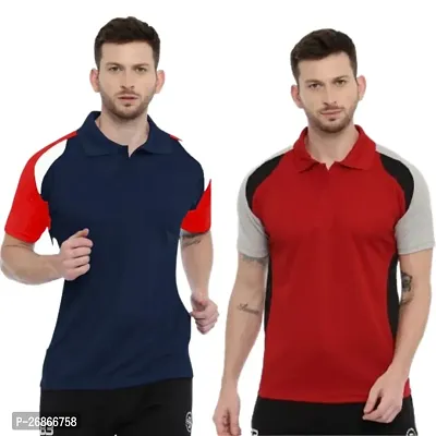 Trendy Comfortable Multicolored Evergreen Polos For Men Combo Of 2-thumb0