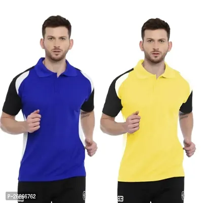 Trendy Comfortable Multicolored Evergreen Polos For Men Combo Of 2