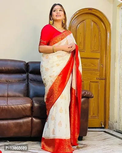 Trendy Women Soft Silk Saree with Blouse piece-thumb0