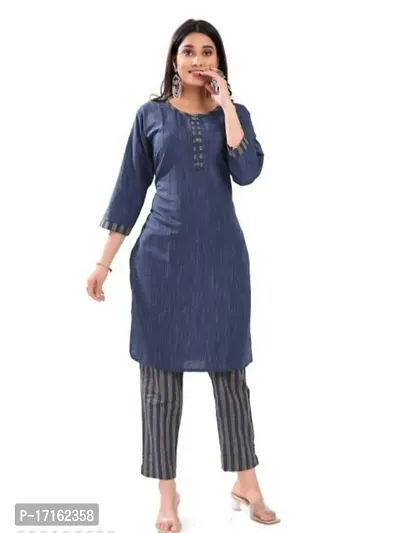 Stylish Cotton Straight Kurta Set For Women