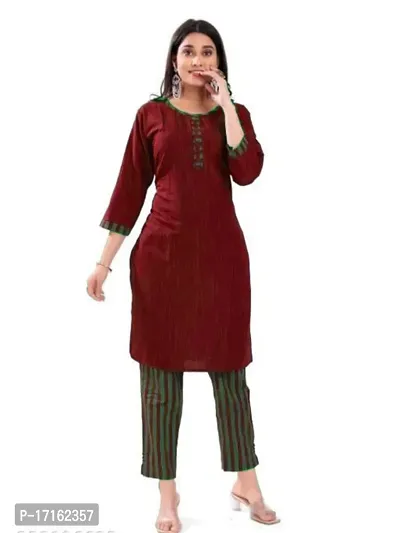 Stylish Cotton Straight Kurta Set For Women-thumb0