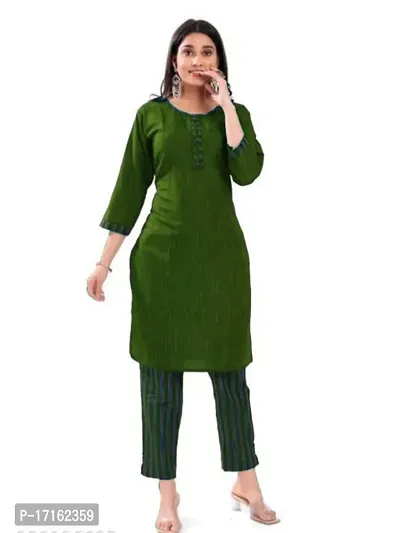 Stylish Cotton Straight Kurta Set For Women