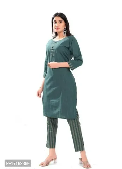 Stylish Cotton Straight Kurta Set For Women