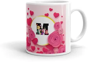 Letter Alphabet M Gift For Girlfriend Boyfriend Couples Mom  Dad Anniversary Printed White Coffee Cup - Unique Cup For Boyfriend/Girlfriend/Husband/Wife To Gift On Birthday Gift4You-thumb1