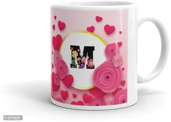 Letter Alphabet M Gift For Girlfriend Boyfriend Couples Mom  Dad Anniversary Printed White Coffee Cup - Unique Cup For Boyfriend/Girlfriend/Husband/Wife To Gift On Birthday Gift4You-thumb2