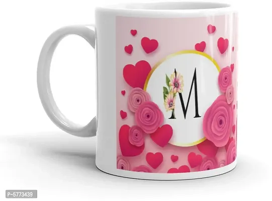 Letter Alphabet M Gift For Girlfriend Boyfriend Couples Mom  Dad Anniversary Printed White Coffee Cup Gifts For Brother, Sister, Friends, Father, Mother, Grand Father, Grand Mother, Daily Uses Cup Gift4You-thumb3