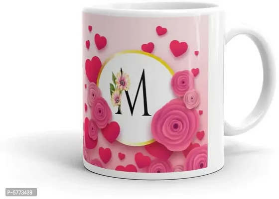 Letter Alphabet M Gift For Girlfriend Boyfriend Couples Mom  Dad Anniversary Printed White Coffee Cup Gifts For Brother, Sister, Friends, Father, Mother, Grand Father, Grand Mother, Daily Uses Cup Gift4You-thumb0