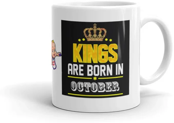 Kings are Born in- Birthday Month Printed Ceramic Mugs