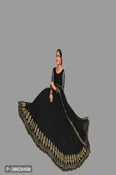 Elegant Black Net Embroidered Semi Stitched Lehenga Choli For Women-thumb4