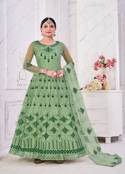 Stylish Net Embroidered Unstitched Suit