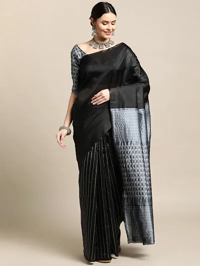 Classic Silk Blend Saree With Blouse Piece For Women