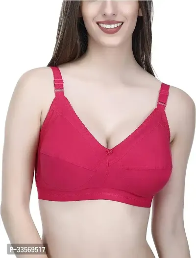 Stylish Red Cotton Solid Basic Bras For Women-thumb0