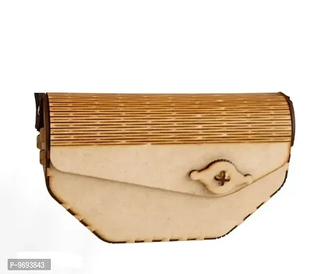 Womens Handcrafted Wooden Light Weight Unique Purse Handbag-thumb0