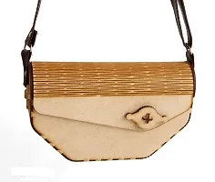 Womens Handcrafted Wooden Light Weight Unique Purse Handbag-thumb3