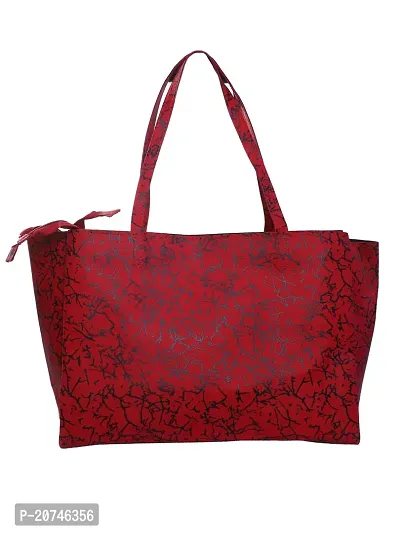 Stylish Red Leather Printed Tote Bags For Women-thumb0