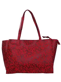 Stylish Red Leather Printed Tote Bags For Women-thumb3