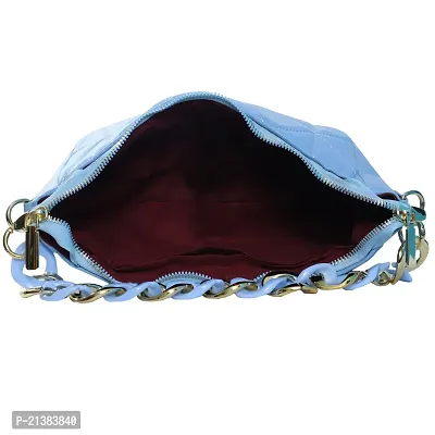 Cool Tag Crossbody Bag Lingge Chain Bag Female Messenger Bag Elegant Texture Zipper Pocket Bag ID Bag Cross-Body Bags (Blue,24x8x18cm) (Dark Blue 24x8x18cm) (Black 24x8x18cm)hellip;-thumb3