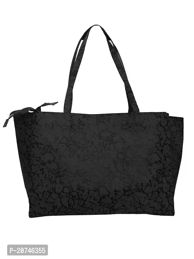 Stylish Black Leather Printed Tote Bags For Women-thumb0