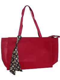 Stylish Maroon Leather Printed Tote Bags For Women-thumb3