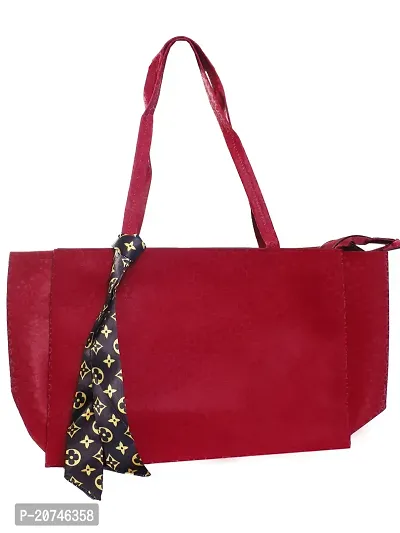 Stylish Maroon Leather Printed Tote Bags For Women-thumb4