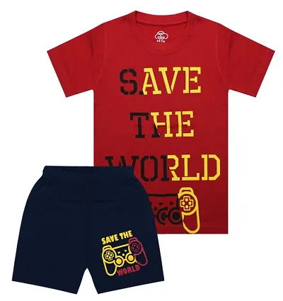 Boys Summer Cotton T-shirts and Shorts Set