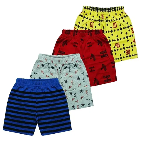 Kids Boys Cotton Shorts Pack of 4