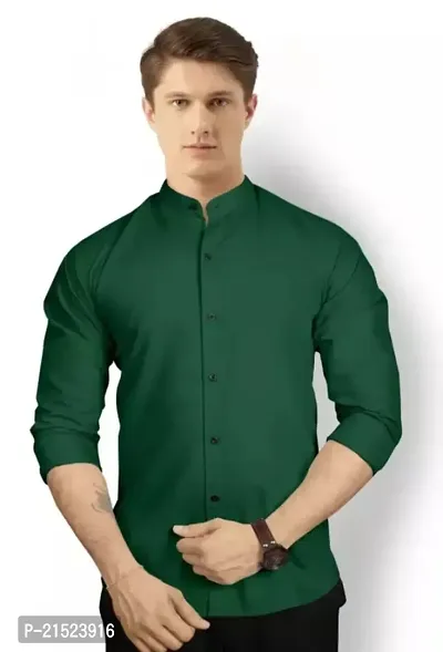 Stylish  Cotton Blend Solid Casual Shirt for Men-thumb0