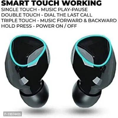 M-10 Bluetooth 5.1 Black Earbuds Bluetooth Headset (Black, True Wireless)-thumb5