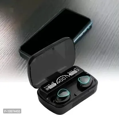 M-10 Bluetooth 5.1 Black Earbuds Bluetooth Headset (Black, True Wireless)-thumb0