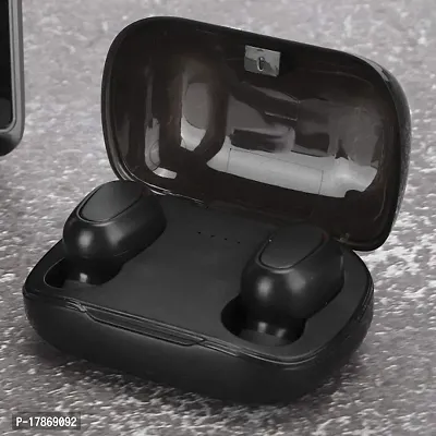 TWS Earbuds Airpod with Wireless Charging Case Earbuds 5.0 Bluetooth Headset With Mic (Black)-thumb0