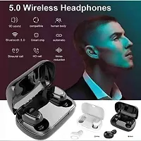 TWS Earbuds Airpod with Wireless Charging Case Earbuds 5.0 Bluetooth Headset With Mic (Black)-thumb3