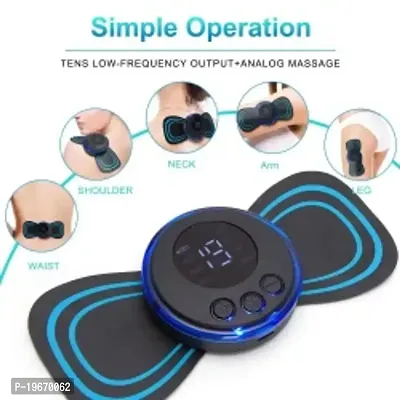 Mini Cervical Massager, EMS Microcurrent Lymphatic Drainage Massage Pad, 8 Modes 19 Gears Adjustable Massager, Portable Neck and Back Massager-thumb0