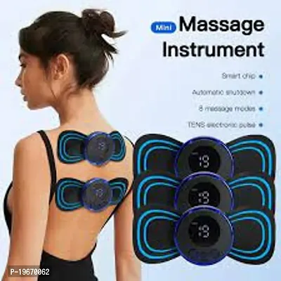 Mini Cervical Massager, EMS Microcurrent Lymphatic Drainage Massage Pad, 8 Modes 19 Gears Adjustable Massager, Portable Neck and Back Massager-thumb3