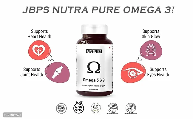 JBPS NUTRA Organic Omega 369 2000mg | Omega3 ALA 1000mg Omega 6 LA 274mg Omega 9 OA 400mg Essential Fatty Acid | Cold Pressed Health Supplement | Heart Cholesterol Brain Eye | Immunity Health - 60 cap-thumb5