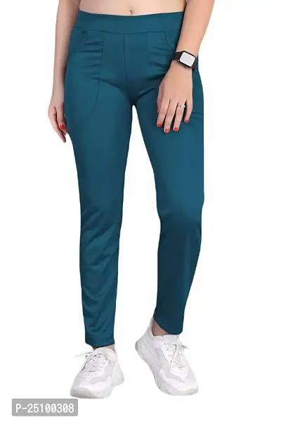 FLASHINGBY Women's Lycra Blend Regular Lightweight Stretchable Casual Yoga and Sports Wear Track Pents B-Pents