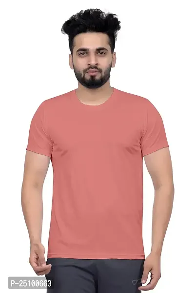 FLASHINGBY Men's Polyester Regular Fit Half Sleeve Round Neck Lightweight Breathable (T-Shirts)