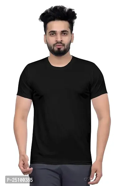 FLASHINGBY Men's Polyester Regular Fit Half Sleeve Round Neck Lightweight Breathable (T-Shirts)