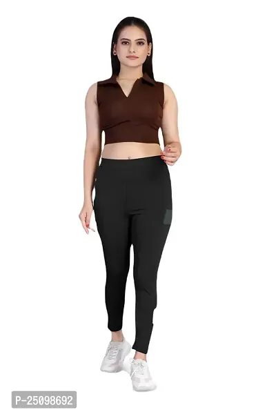 FLASHINGBY Women's Lycra Blend Regular Lightweight Stretchable Casual Yoga and Sports Wear Track Pents A-Pents-thumb0