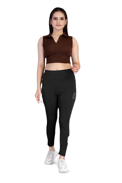 FLASHINGBY Women's Lycra Blend Regular Lightweight Stretchable Casual Yoga and Sports Wear Track Pents A-Pents