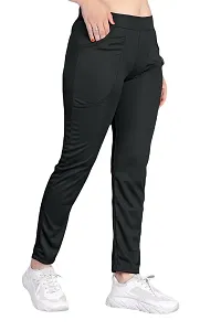 FLASHINGBY Women's Lycra Blend Regular Lightweight Stretchable Casual Yoga and Sports Wear Track Pents B-Pents-thumb1