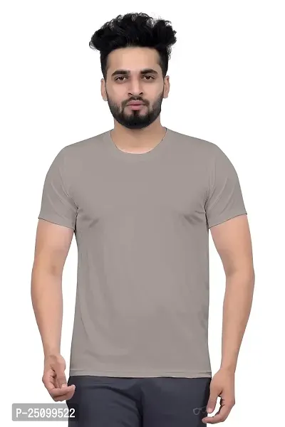 FLASHINGBY Men's Polyester Regular Fit Half Sleeve Round Neck Lightweight Breathable (T-Shirts)