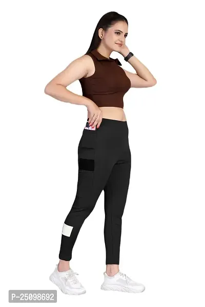 FLASHINGBY Women's Lycra Blend Regular Lightweight Stretchable Casual Yoga and Sports Wear Track Pents A-Pents-thumb2