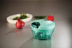 Plastic Compact Vegetable Chopper (350 ml, Green)-thumb2