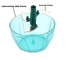 Plastic Compact Vegetable Chopper (350 ml, Green)-thumb3