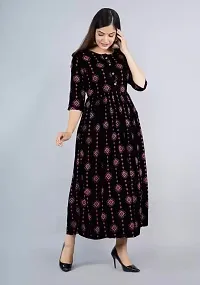 Astya style - JAIPURI BLOCK PRINT Women Printed Kurta with Hand Embroidered (Black, Large)-thumb4