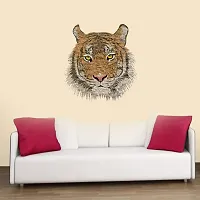 Sky Decal Abstract Tiger Multicolour Wall Sticker for Home Decor (PVC Vinyl Covering Area 57cm X 58cm)-thumb1