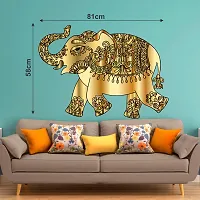 Sky Decal Abstract Multicolour Elephant Wall Sticker for Bedroom Decoration (PVC Vinyl Covering Area 58cm X 81cm)-thumb2