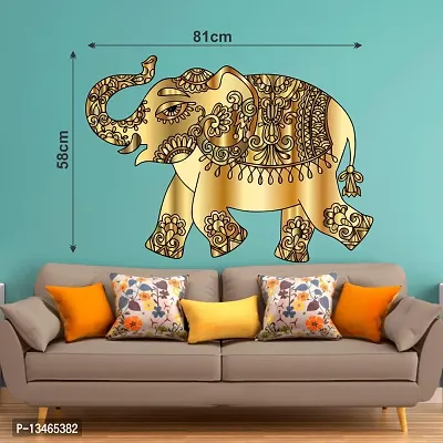 Sky Decal Abstract Multicolour Elephant Wall Sticker for Bedroom Decoration (PVC Vinyl Covering Area 58cm X 81cm)-thumb3